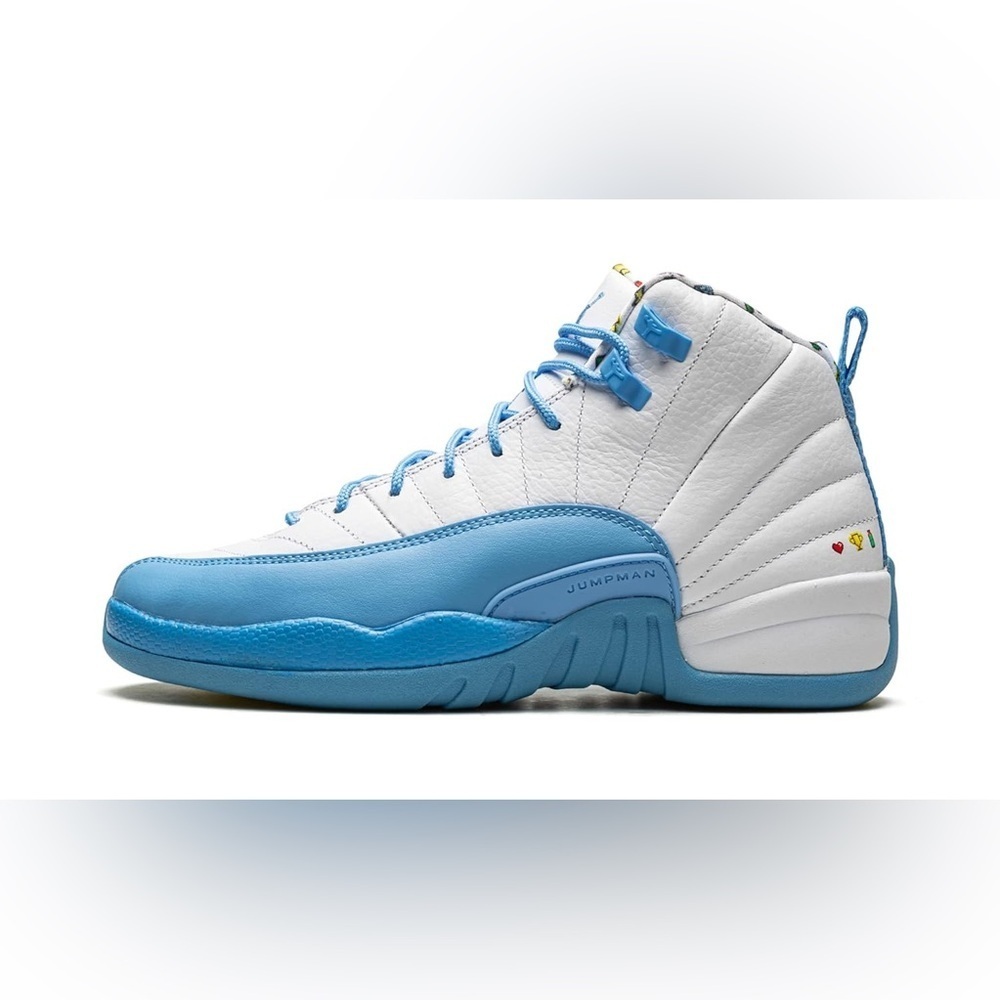 Nike Air Jordan 12 Retro “Emoji” White University Blue Yellow Youth 6Y